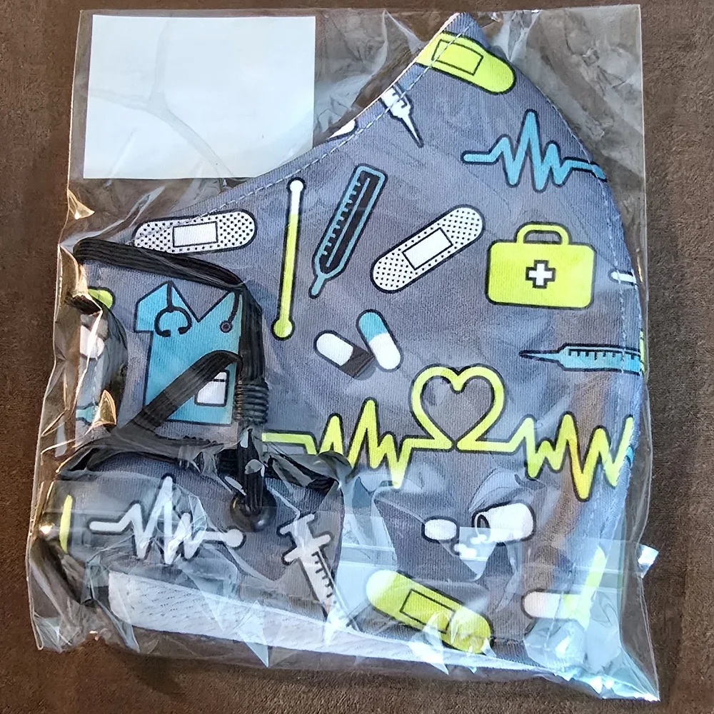 Medical Themed Face Mask with Adjustable Straps